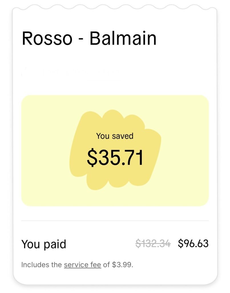 Rosso Balmain Review EatClub Rosso Balmain Review EatClub